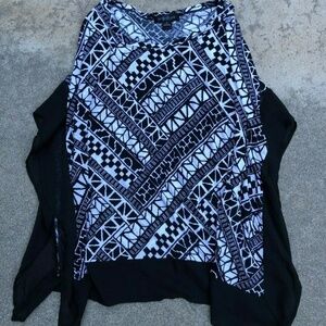 August Silk Oversized Pattern Poncho Top Sweater M​​​​​​​
